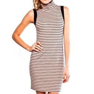 Striped Turtleneck Mini Dress
